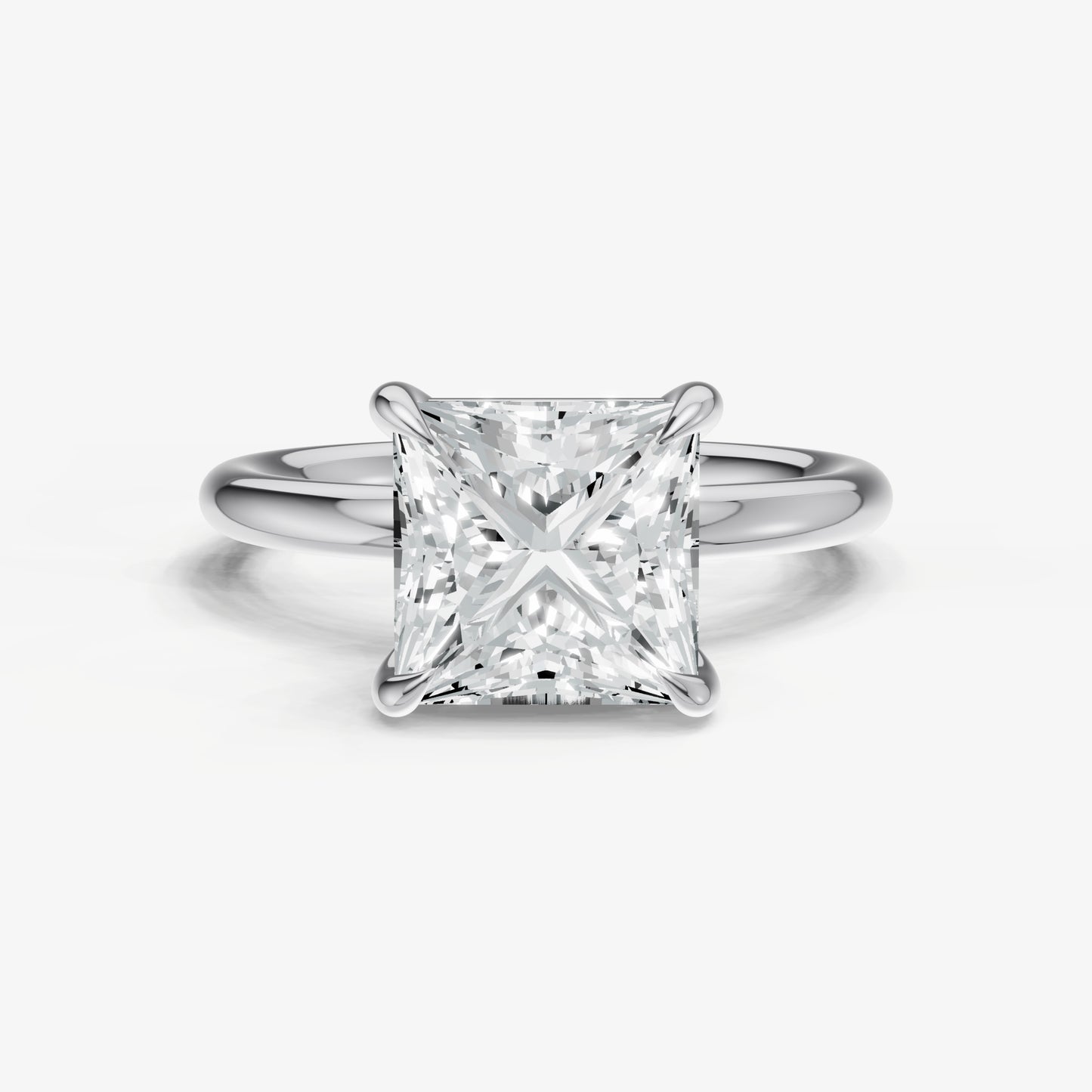 Princess Cluster Diamond Engagement Ring