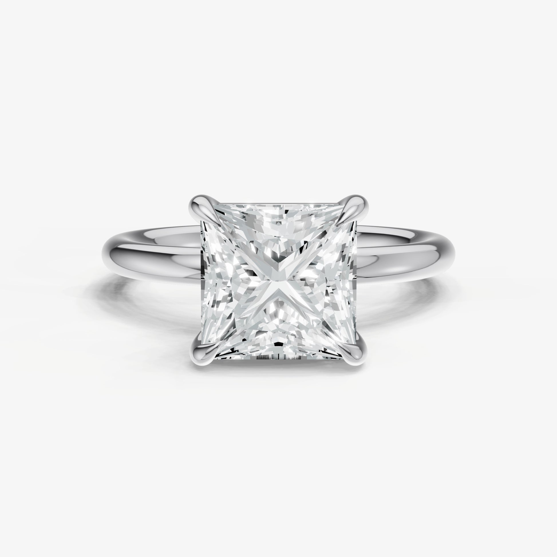 Princess Cluster Diamond Engagement Ring