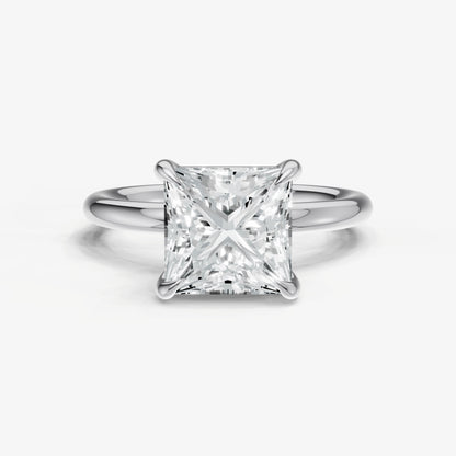 Princess Cluster Diamond Engagement Ring