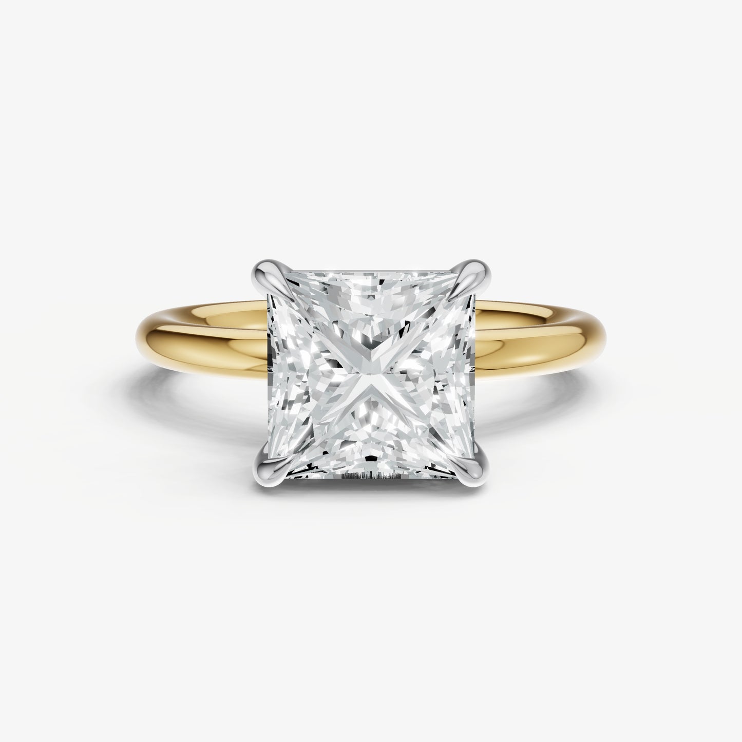 Princess Cluster Diamond Engagement Ring