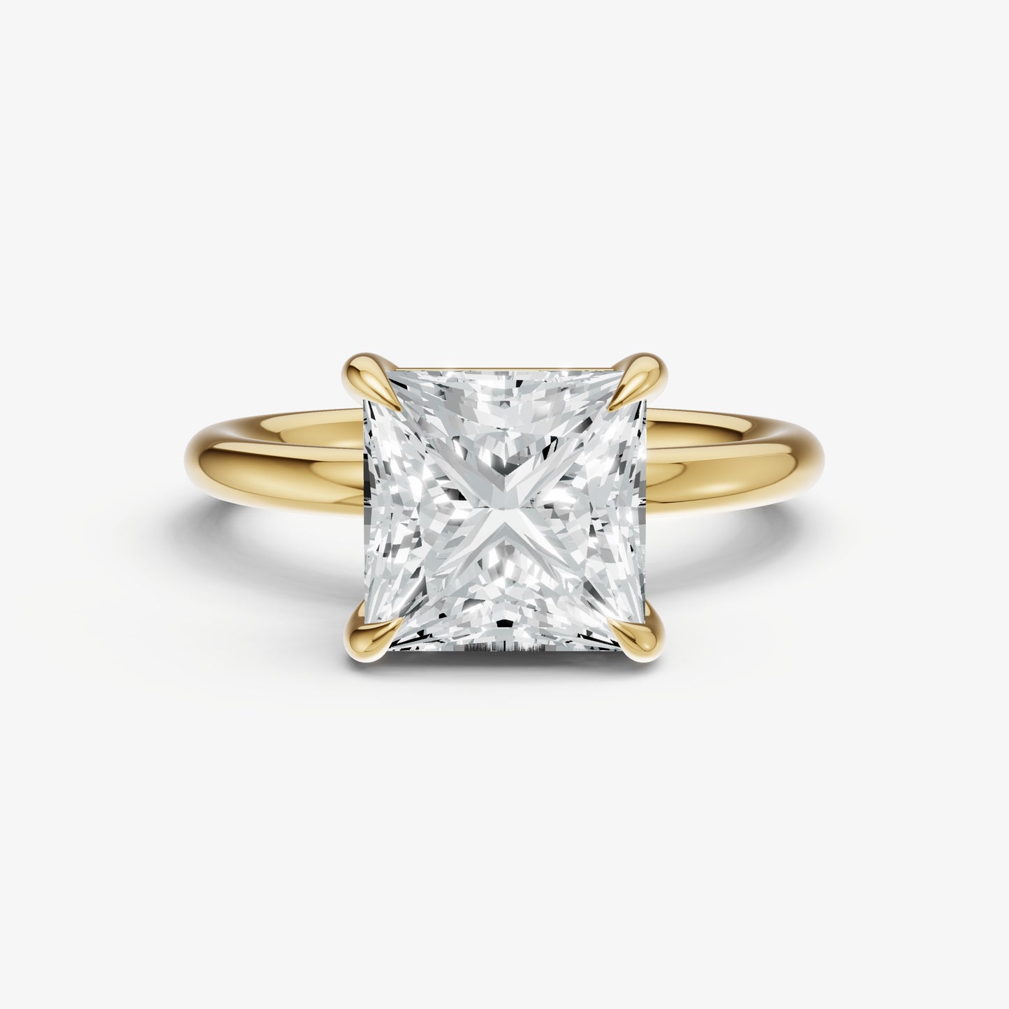 Princess Cluster Diamond Engagement Ring
