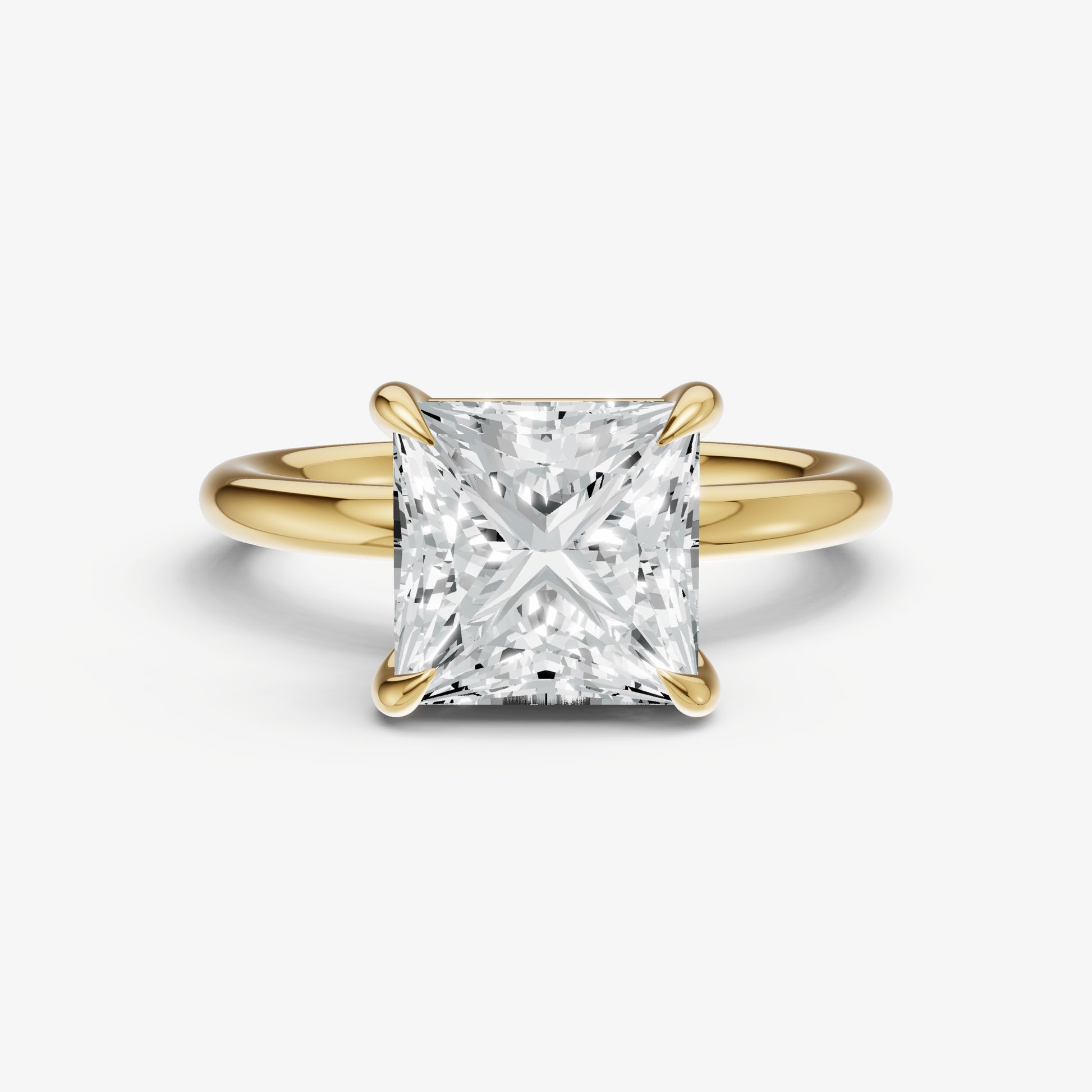 Princess Cluster Diamond Engagement Ring
