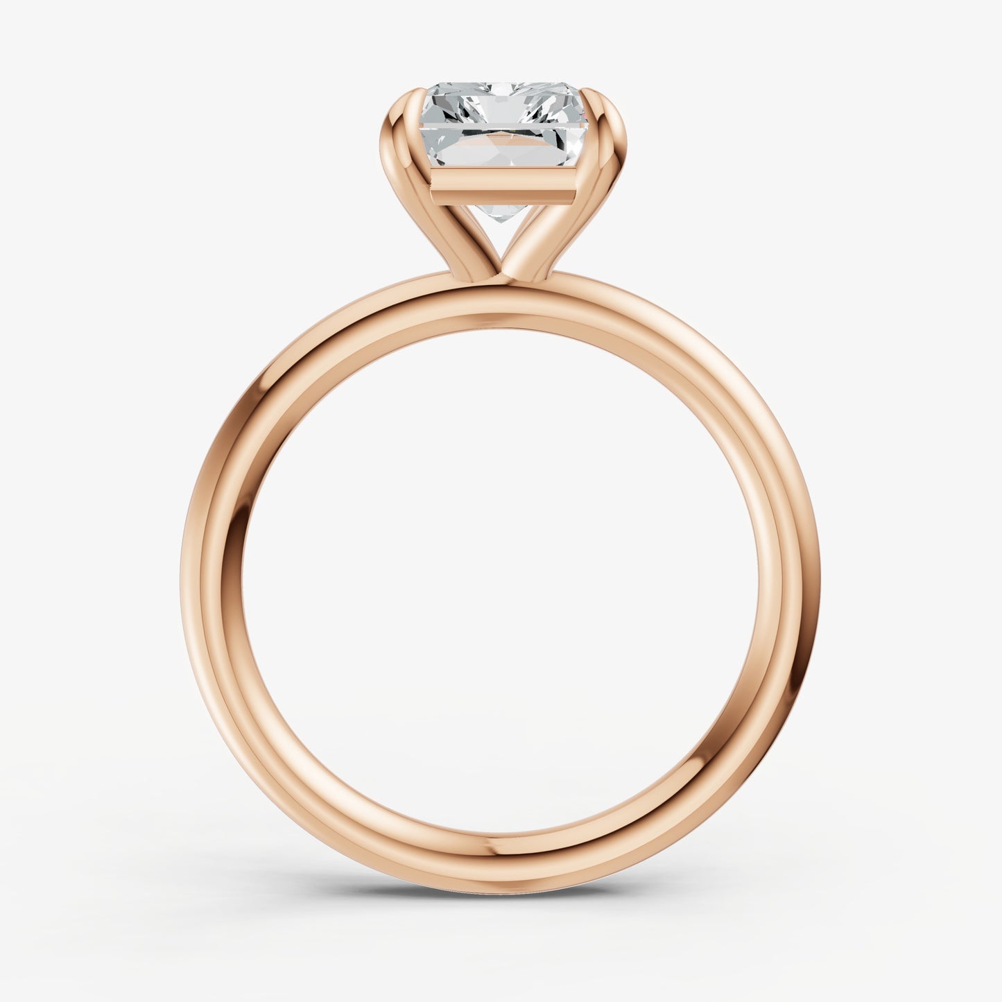 Radiant Four Claw Solitaire Engagement Ring