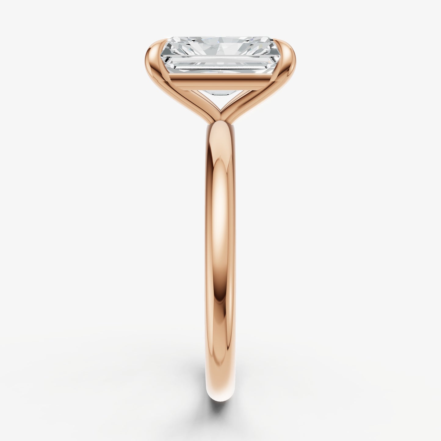Radiant Four Claw Solitaire Engagement Ring
