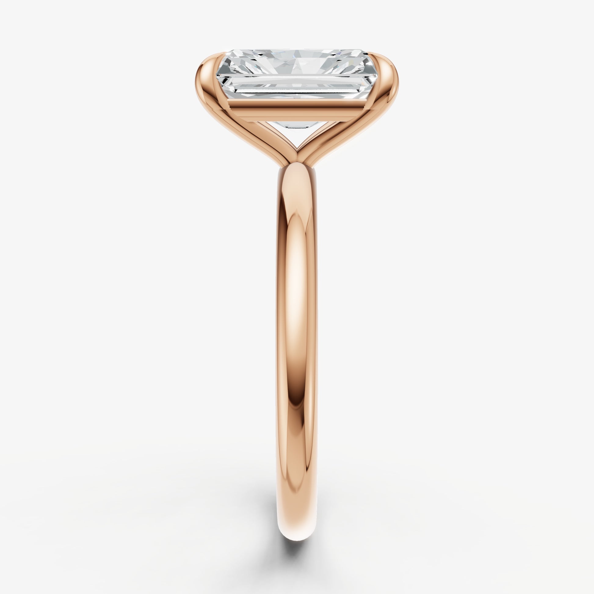 Radiant Four Claw Solitaire Engagement Ring