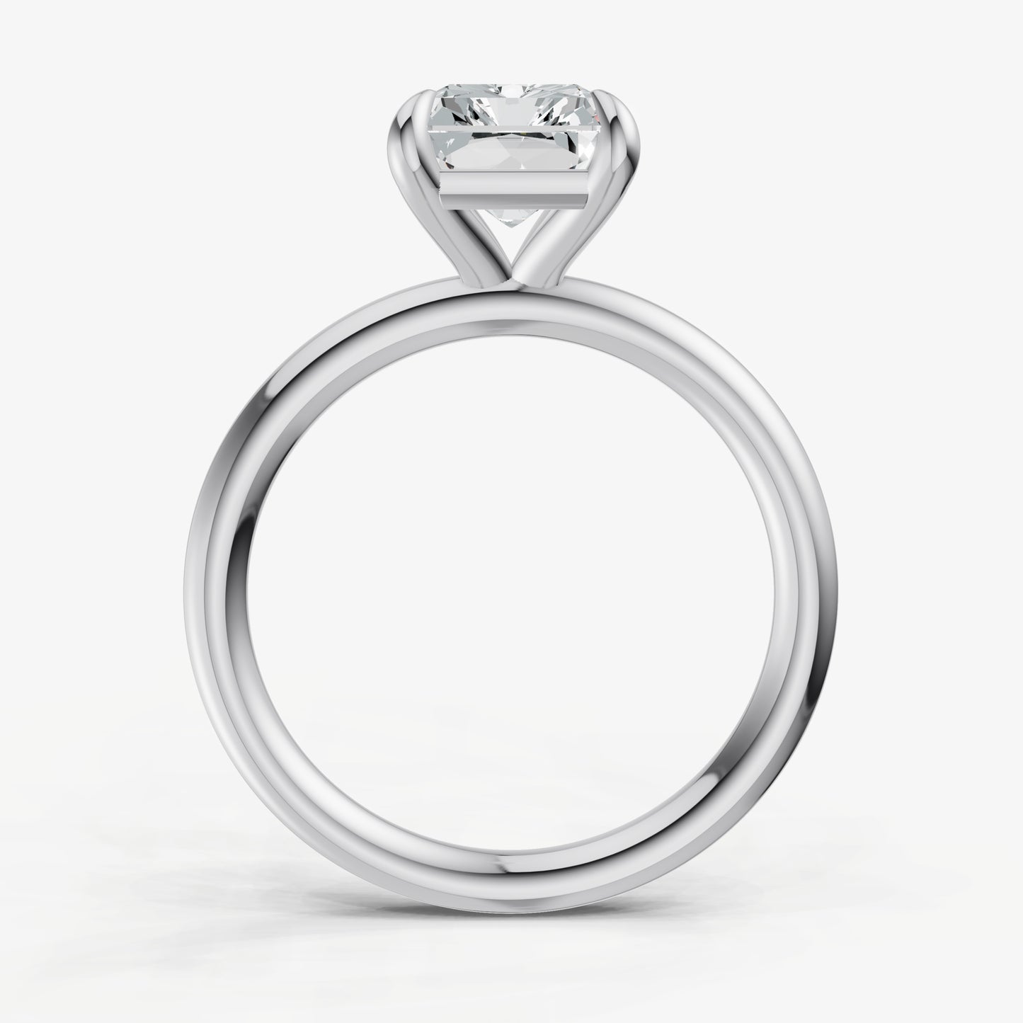 Radiant Four Claw Solitaire Engagement Ring