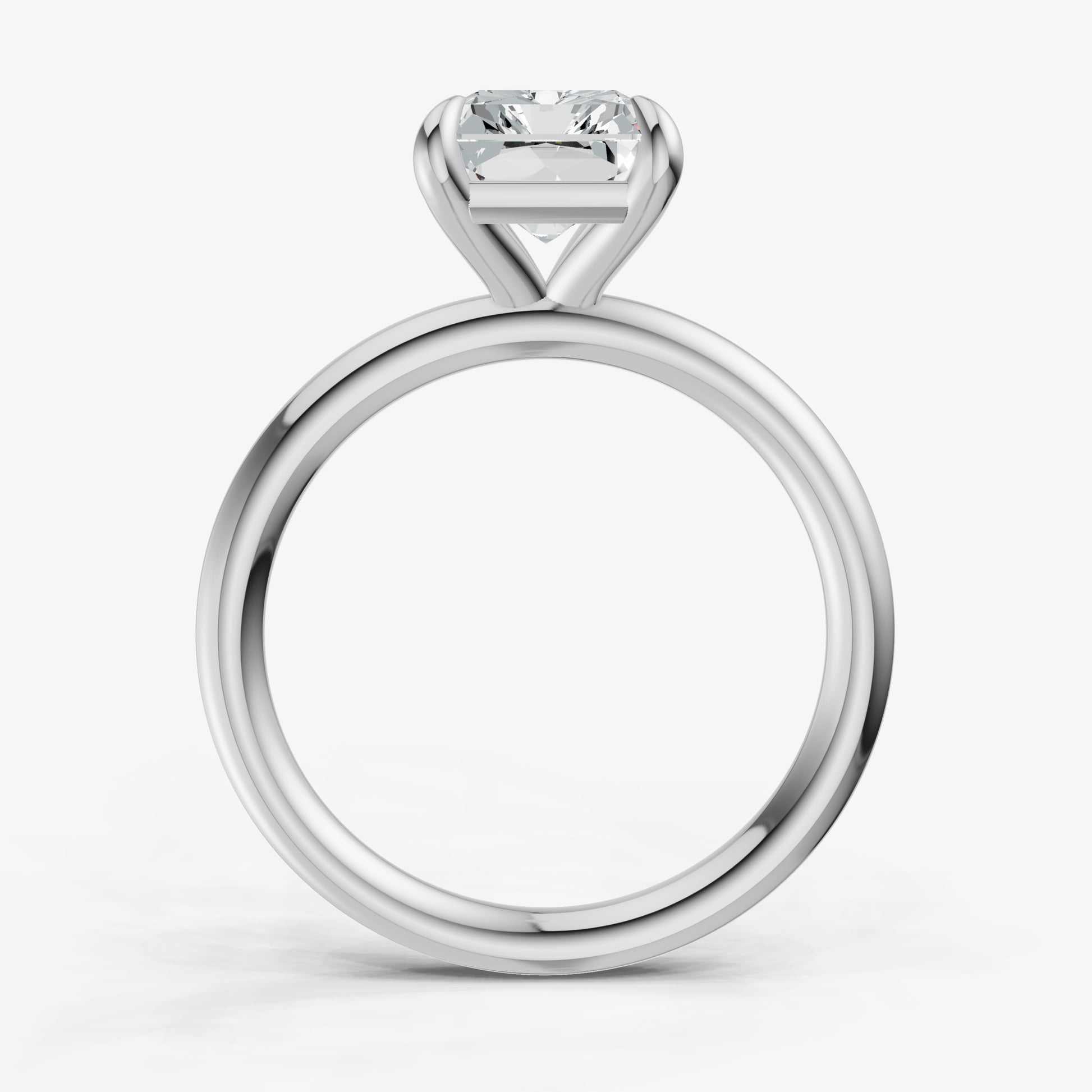 Radiant Four Claw Solitaire Engagement Ring