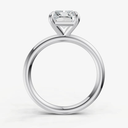 Radiant Four Claw Solitaire Engagement Ring