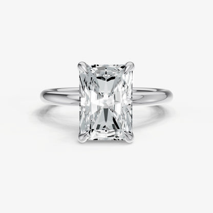 Radiant Four Claw Solitaire Engagement Ring
