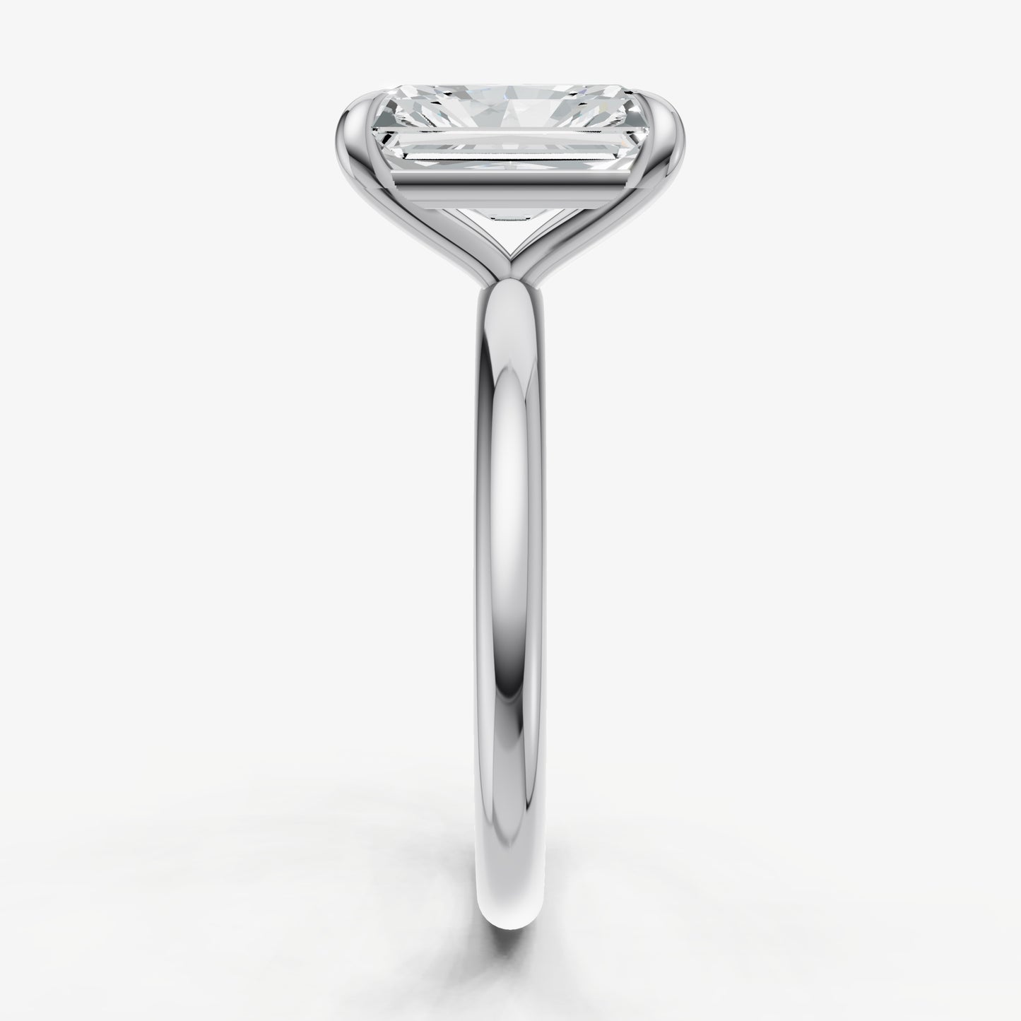 Radiant Four Claw Solitaire Engagement Ring
