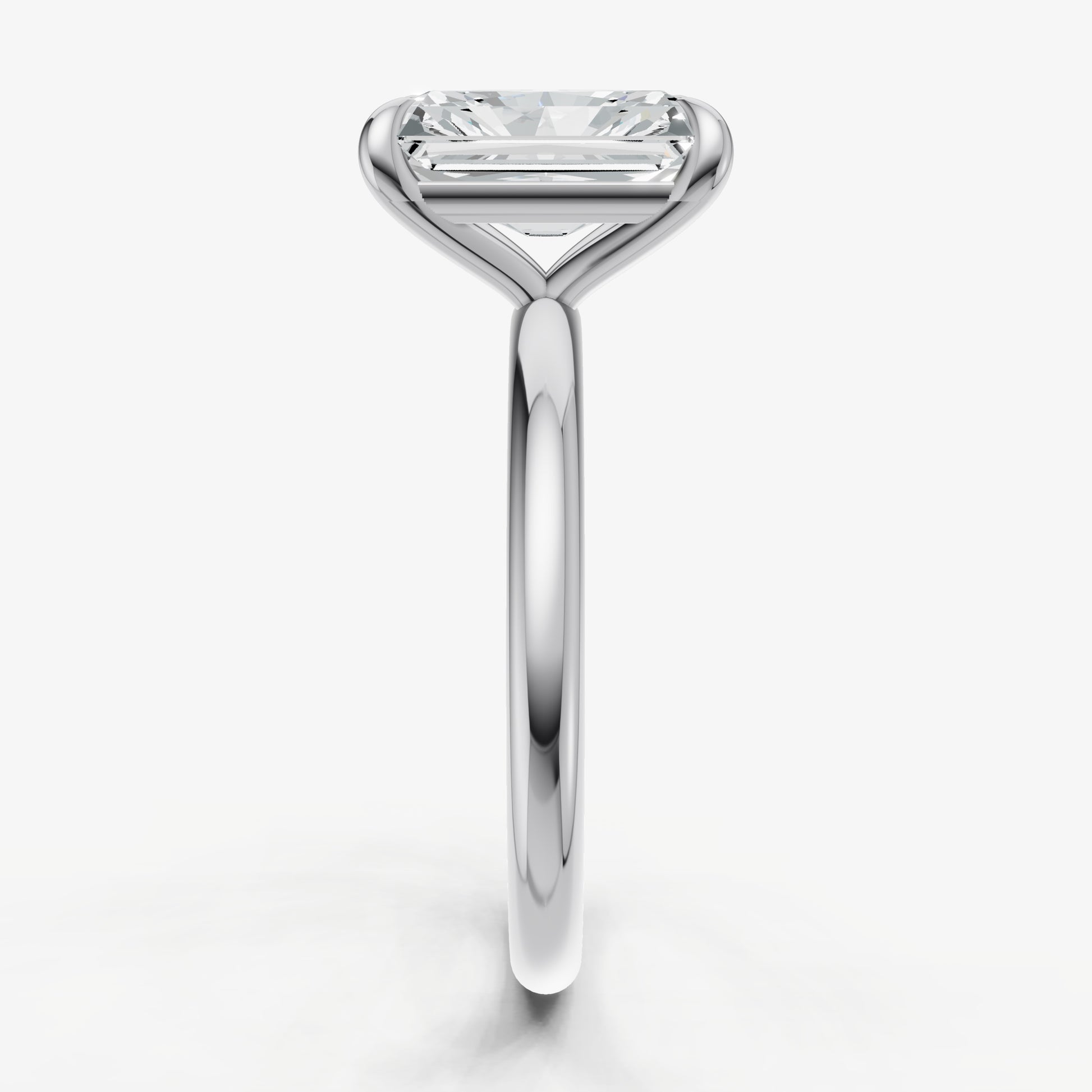 Radiant Four Claw Solitaire Engagement Ring