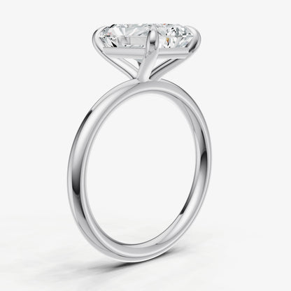 Radiant Four Claw Solitaire Engagement Ring