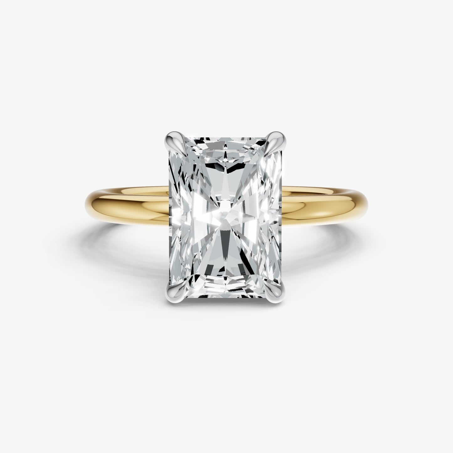 Radiant Four Claw Solitaire Engagement Ring