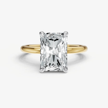Radiant Four Claw Solitaire Engagement Ring