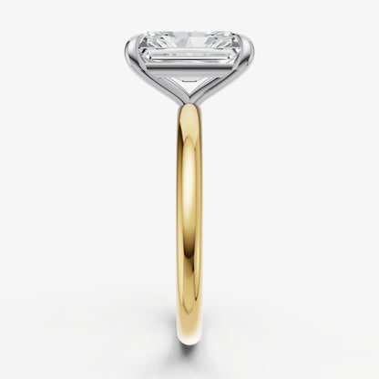 Radiant Four Claw Solitaire Engagement Ring