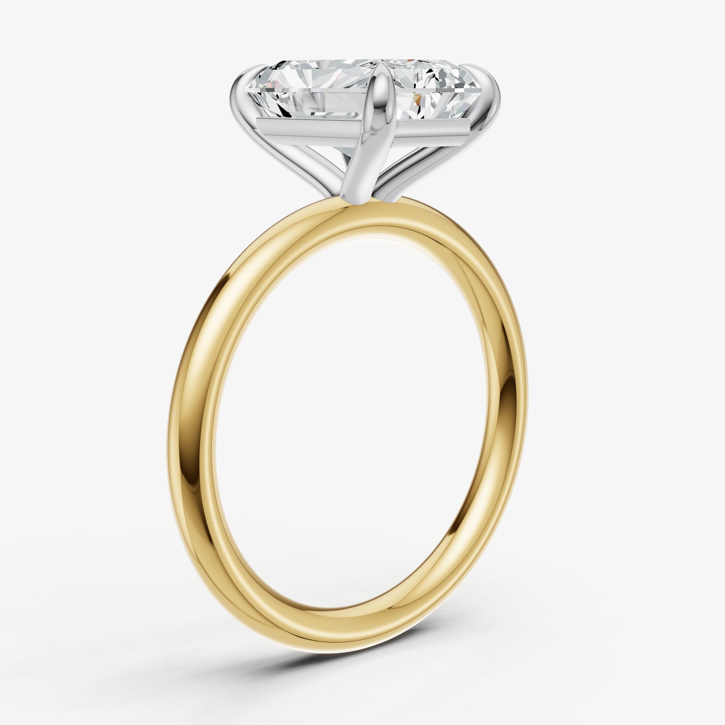 Radiant Four Claw Solitaire Engagement Ring