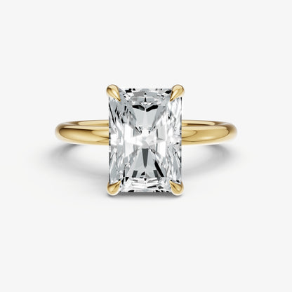 Radiant Four Claw Solitaire Engagement Ring