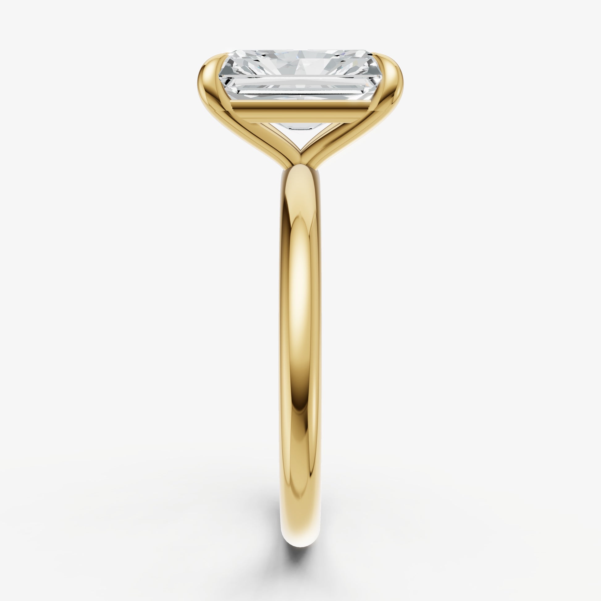 Radiant Four Claw Solitaire Engagement Ring