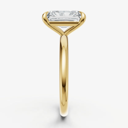 Radiant Four Claw Solitaire Engagement Ring