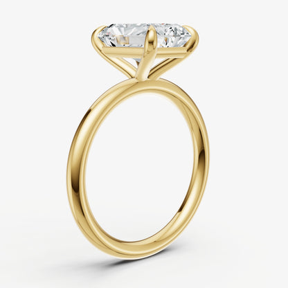 Radiant Four Claw Solitaire Engagement Ring