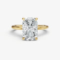4.51ct Elongated Cushion Signature Solitaire with Hidden Halo