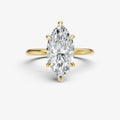 Marquise Four Claw Solitaire Engagement Ring with Hidden Halo