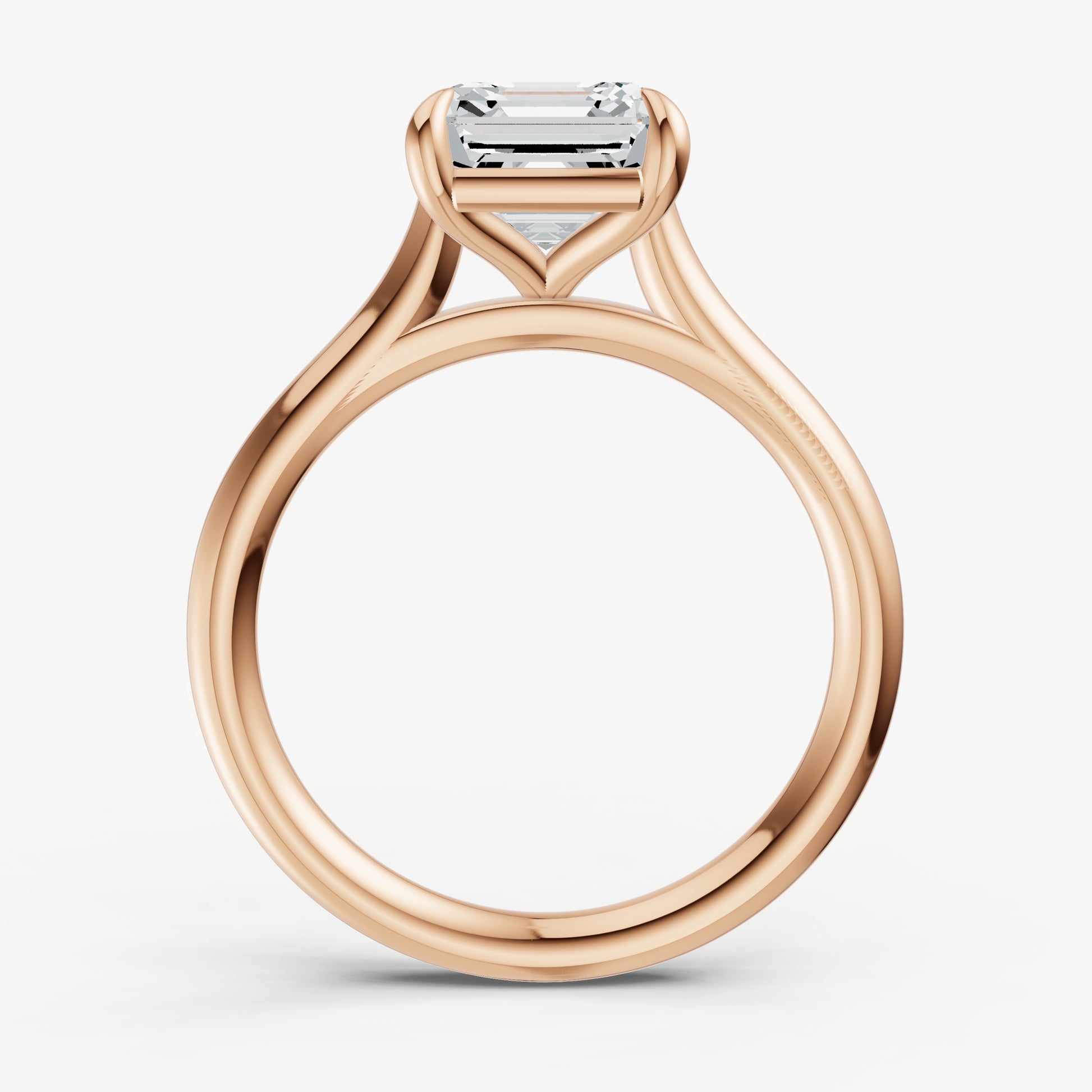 Asscher Cathedral Set Solitaire Engagement Ring