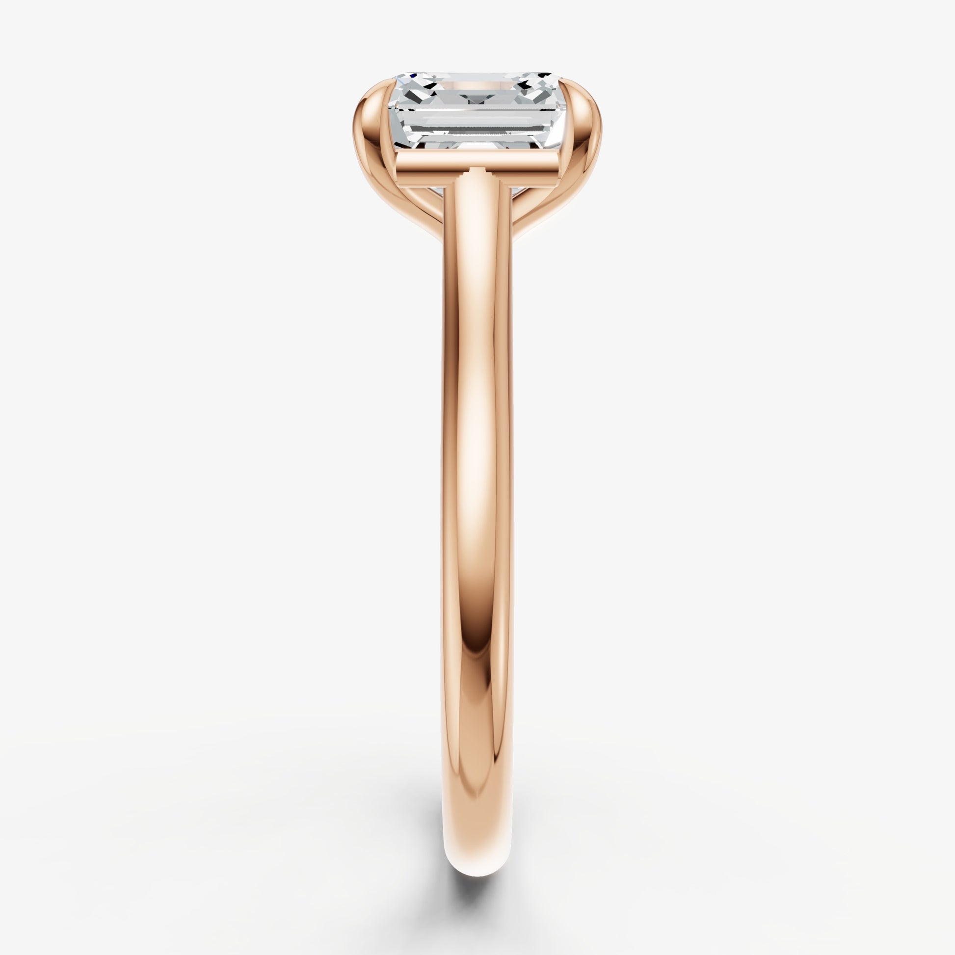 Asscher Cathedral Set Solitaire Engagement Ring