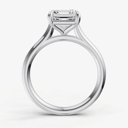 Asscher Cathedral Set Solitaire Engagement Ring