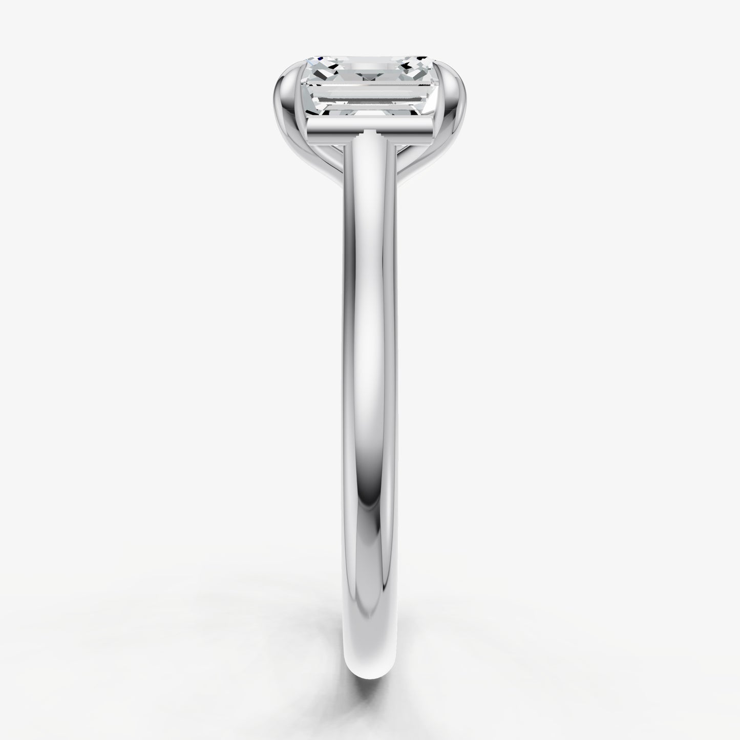 Asscher Cathedral Set Solitaire Engagement Ring
