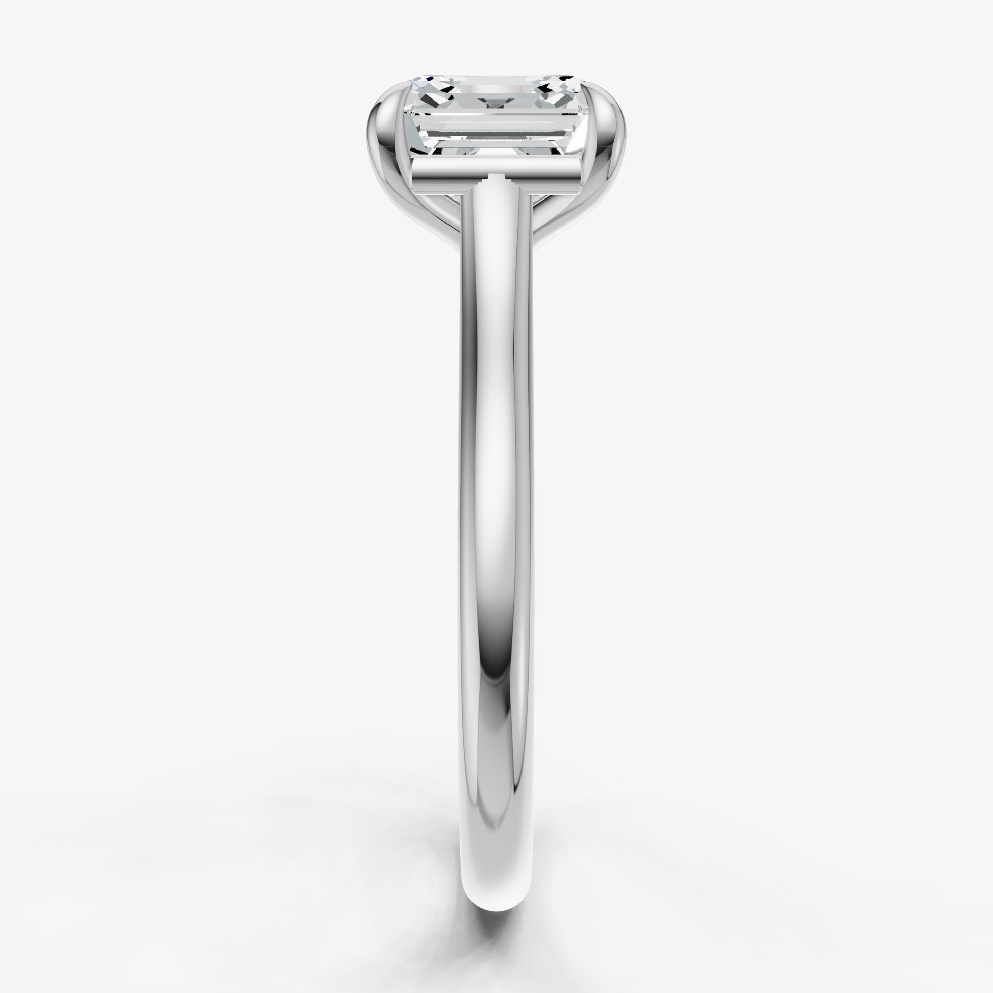 Asscher Cathedral Set Solitaire Engagement Ring