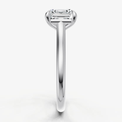 Asscher Cathedral Set Solitaire Engagement Ring