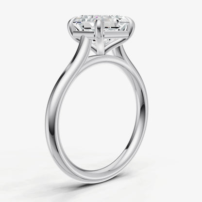 Asscher Cathedral Set Solitaire Engagement Ring