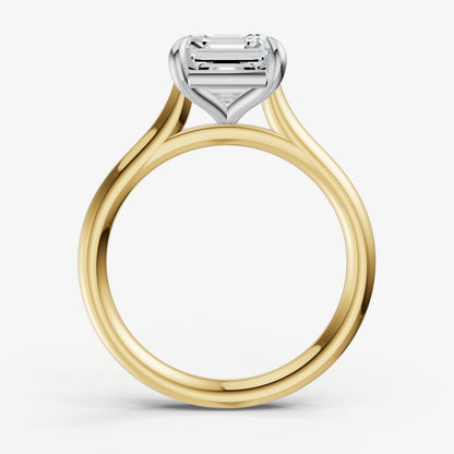 Asscher Cathedral Set Solitaire Engagement Ring