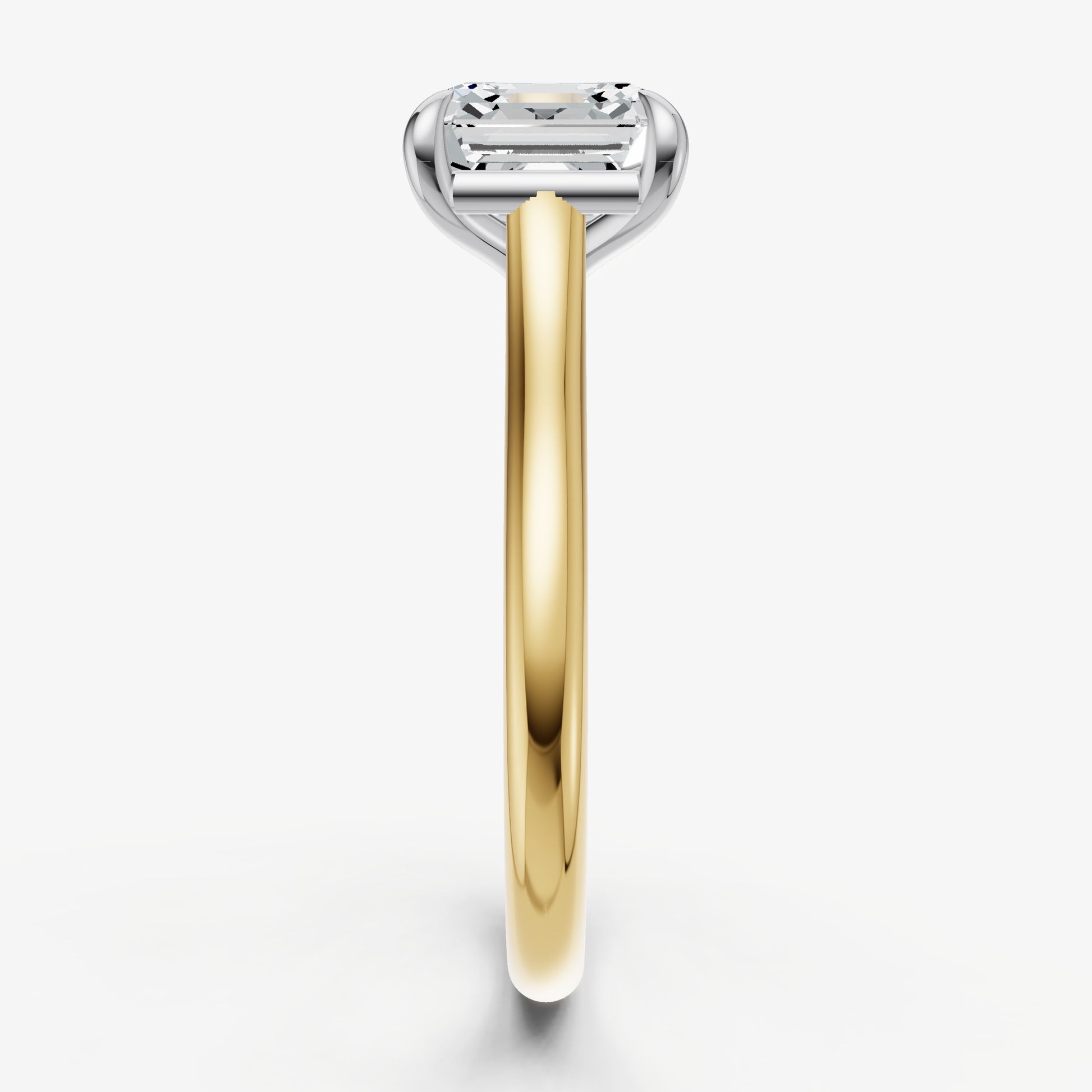 Asscher Cathedral Set Solitaire Engagement Ring