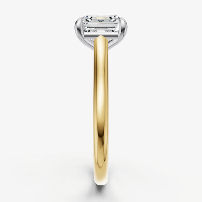 Asscher Cathedral Set Solitaire Engagement Ring