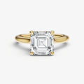 Asscher Cathedral Set Solitaire Engagement Ring