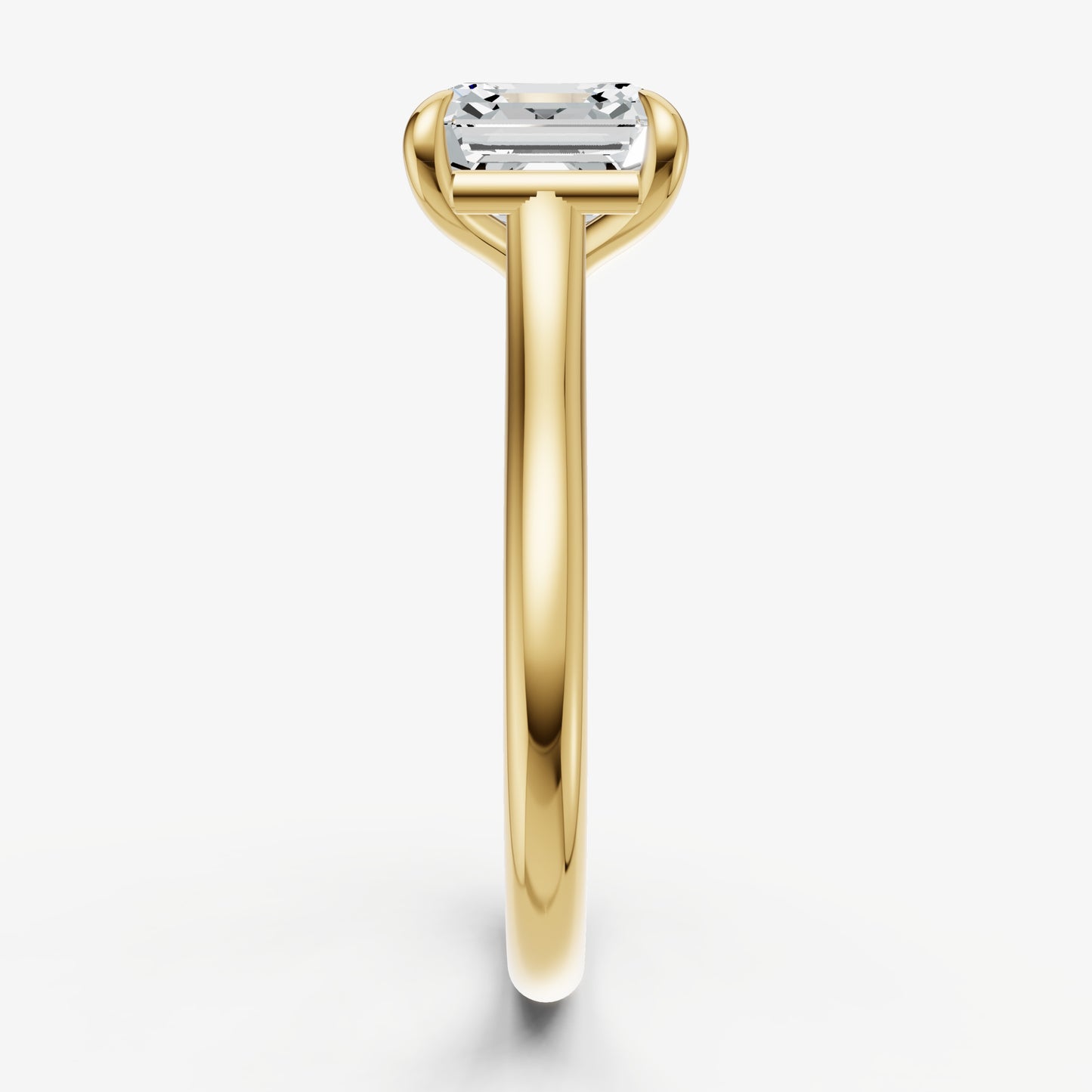 Asscher Cathedral Set Solitaire Engagement Ring