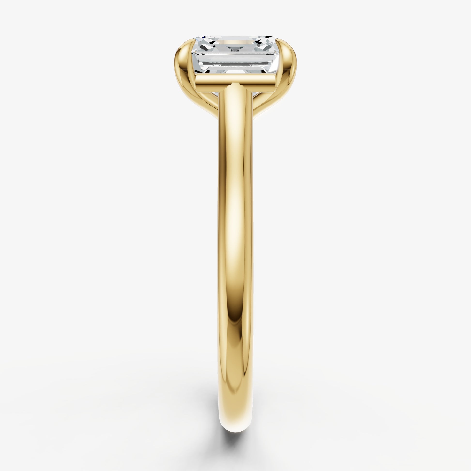 Asscher Cathedral Set Solitaire Engagement Ring