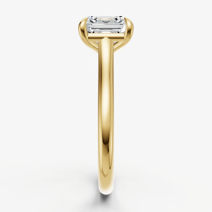 Asscher Cathedral Set Solitaire Engagement Ring