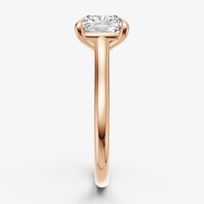 Cushion Cathedral Set Solitaire Engagement Ring