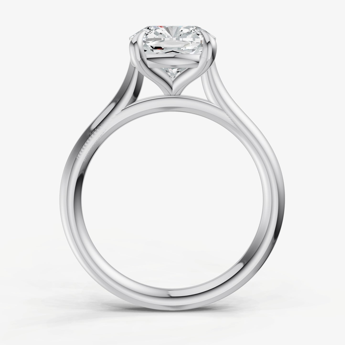 Cushion Cathedral Set Solitaire Engagement Ring
