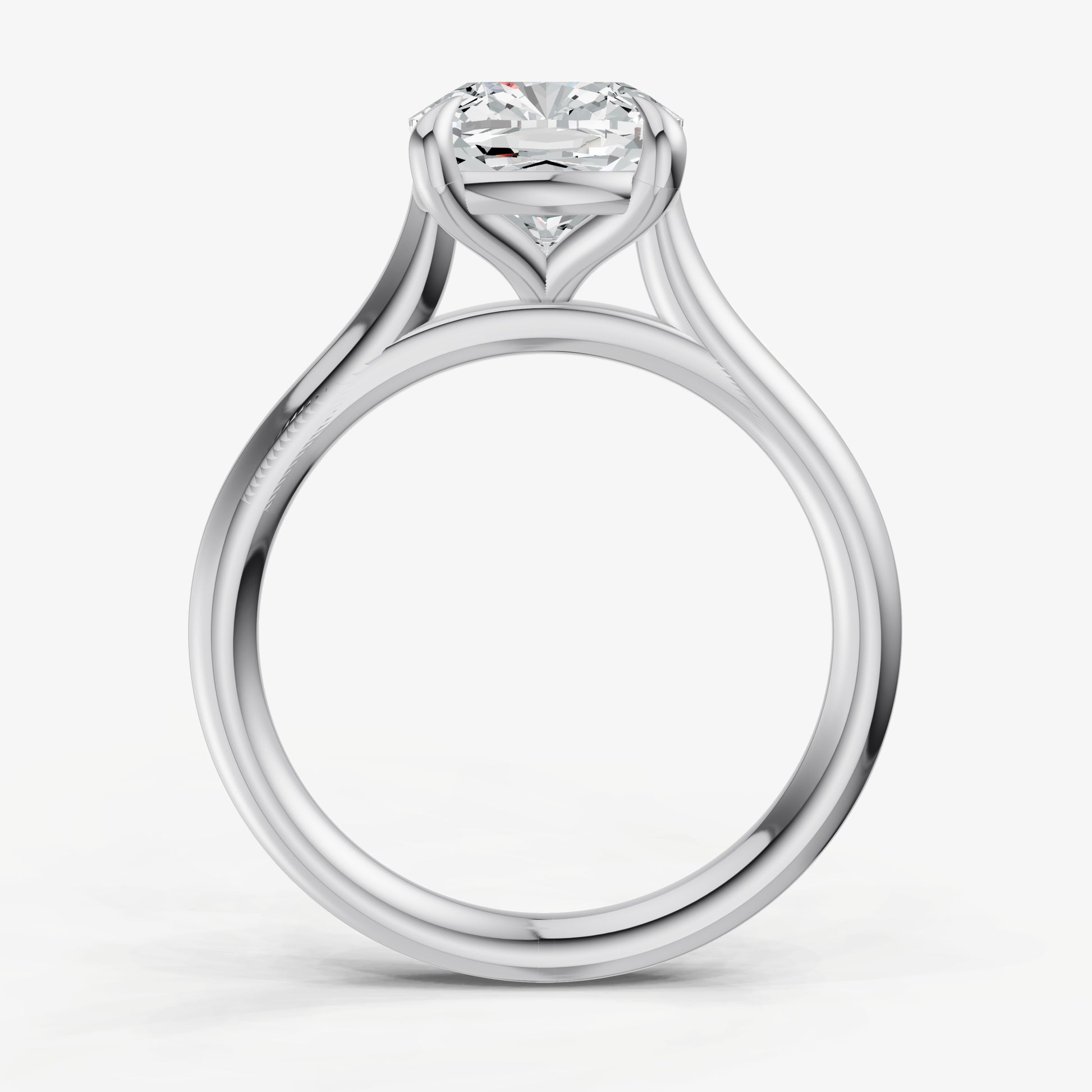 Cushion Cathedral Set Solitaire Engagement Ring