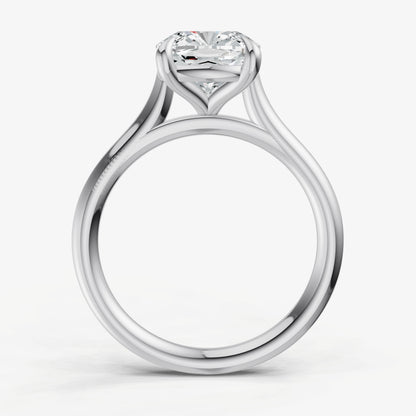 Cushion Cathedral Set Solitaire Engagement Ring