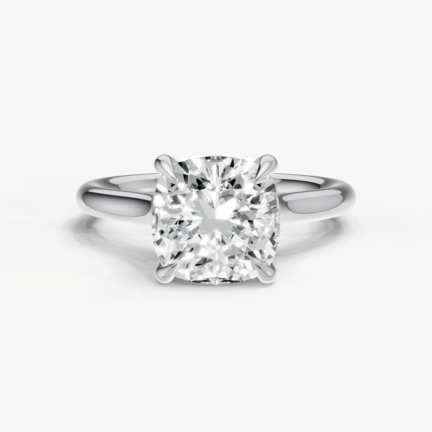 Cushion Cathedral Set Solitaire Engagement Ring