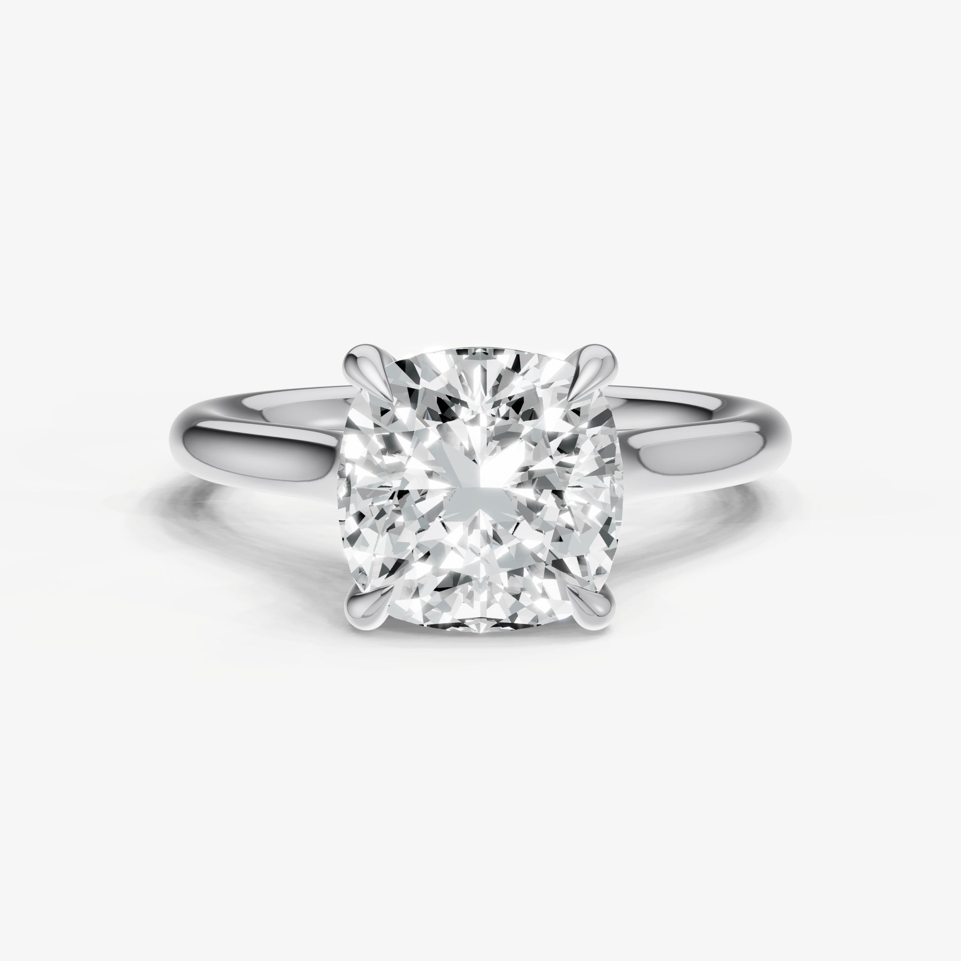 Cushion Cathedral Set Solitaire Engagement Ring