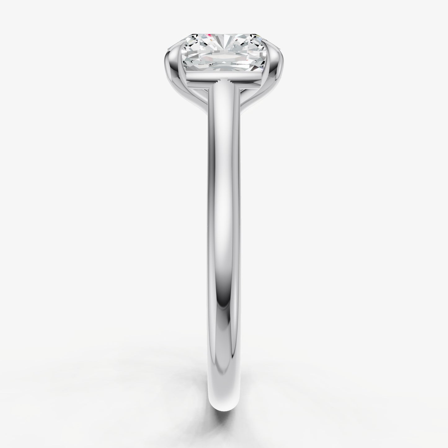 Cushion Cathedral Set Solitaire Engagement Ring