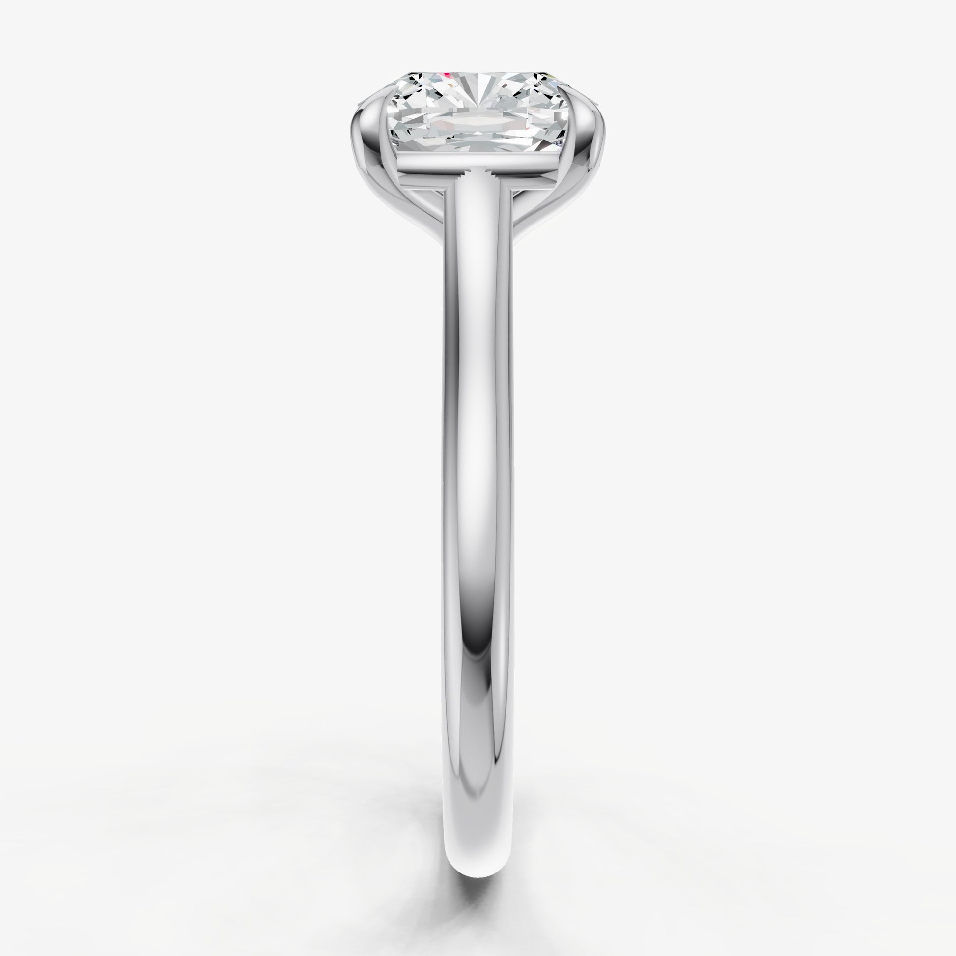 Cushion Cathedral Set Solitaire Engagement Ring