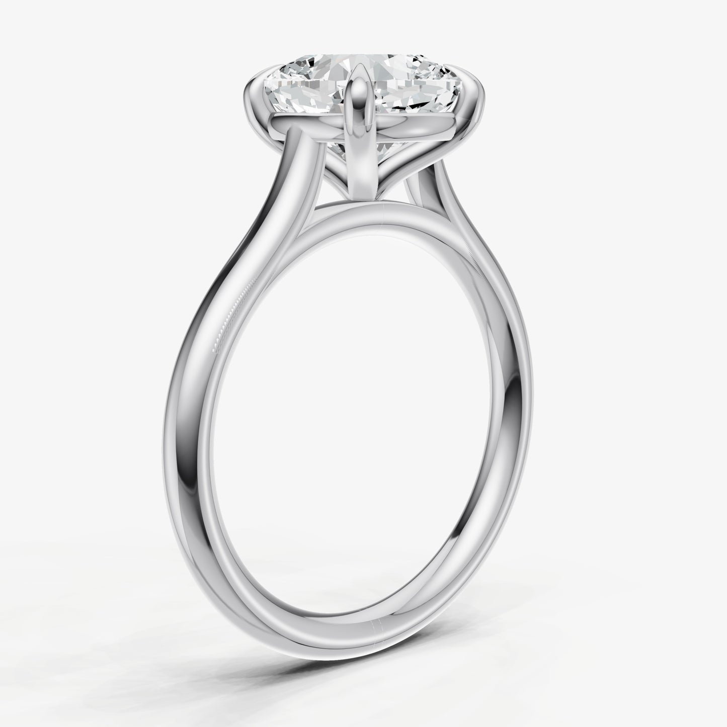 Cushion Cathedral Set Solitaire Engagement Ring