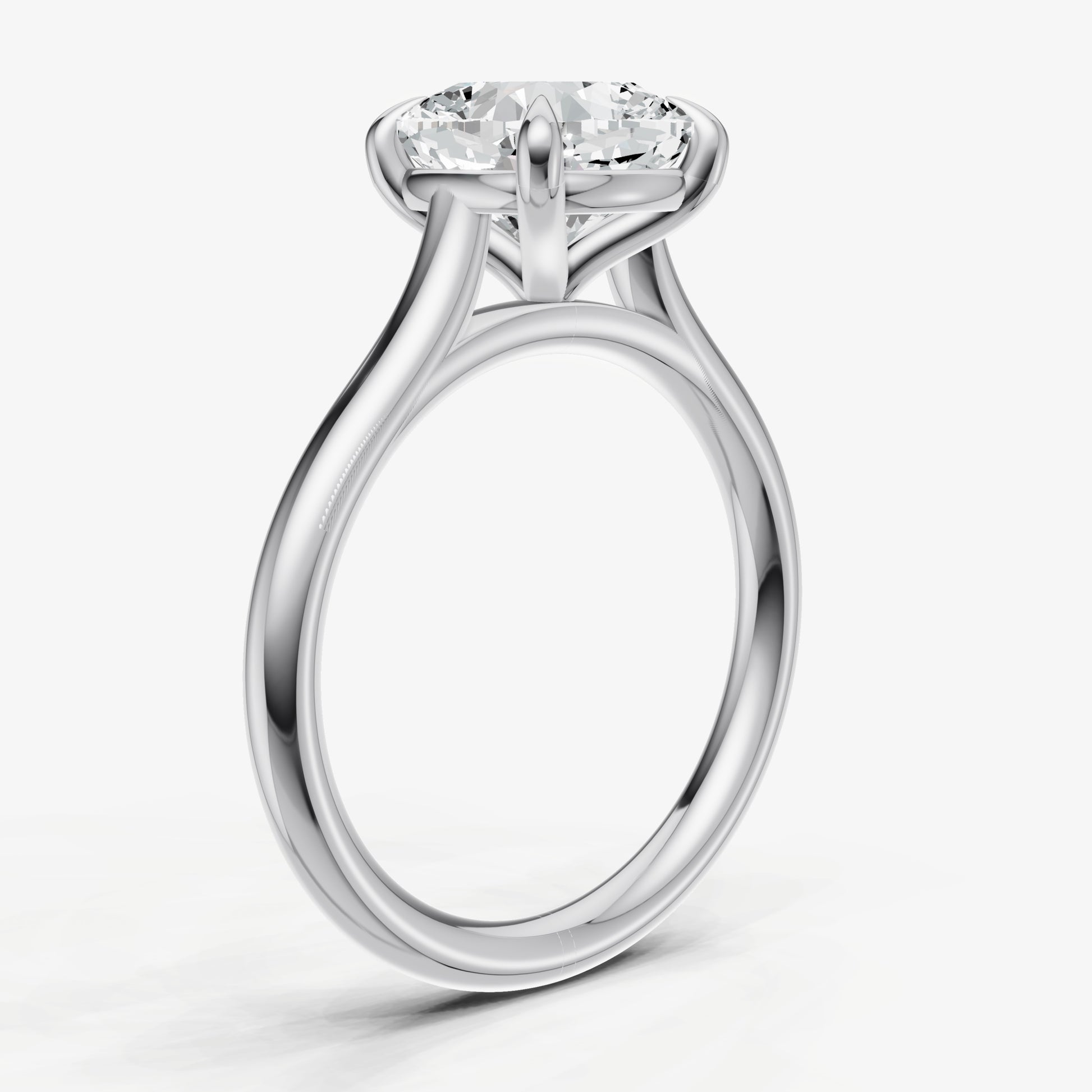 Cushion Cathedral Set Solitaire Engagement Ring